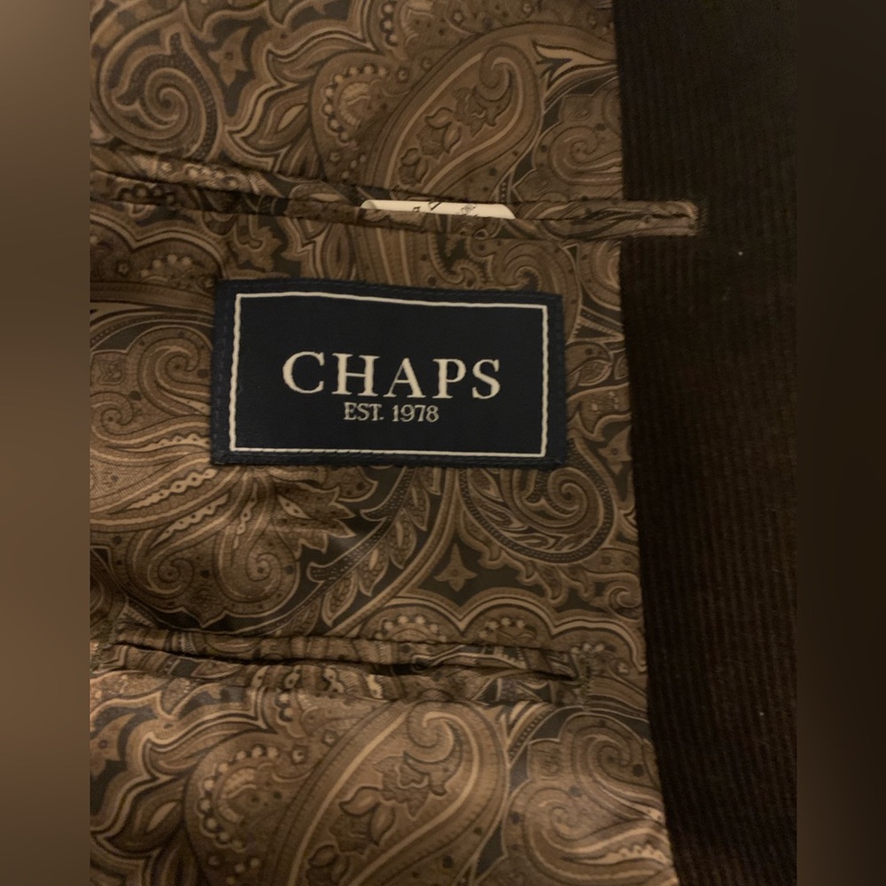 Chaps Classic Corduroy Brown Blazer 44L Minimalist Academia Office Sport Coat - Picture 2 of 14